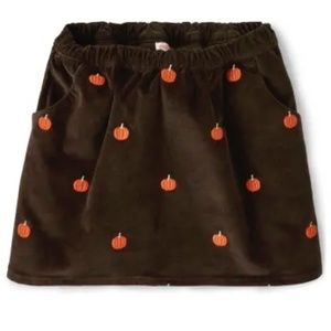 Gymboree corduroy skirt with embroidered pumpkins